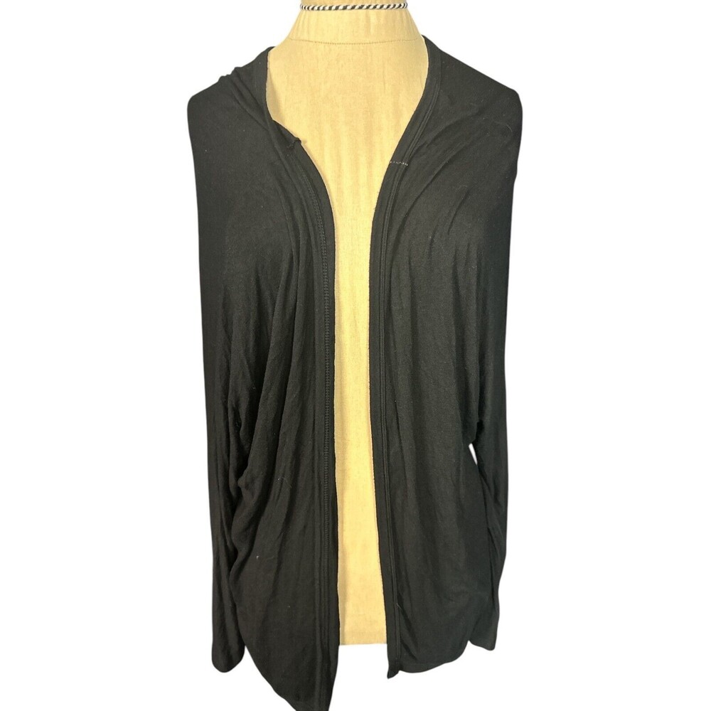 John Galt Open Black Long Sleeve Cotton Cardigan One Size